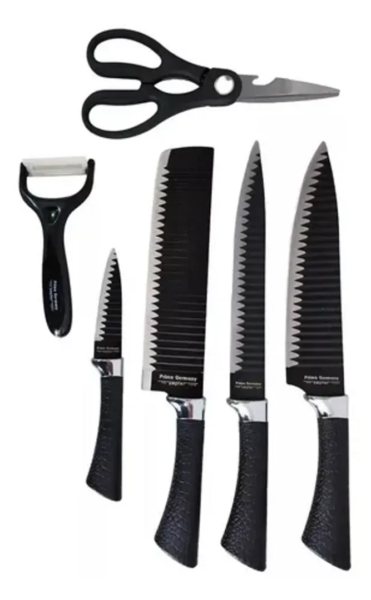 JUEGO SET CUCHILLOS LUJO 6 PIEZAS CON PELADOR
