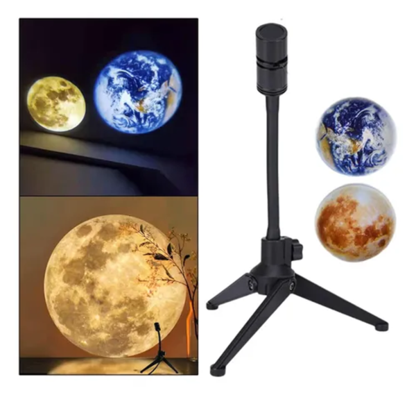 LAMPARA PROYECTOR LUNA Y TIERRA SOPORTE GIRATORIO