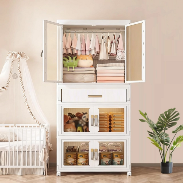 ARMARIO PORTATIL ORGANIZADOR CLOSET PLASTICO PLEGABLE 64x42x161.5Cm