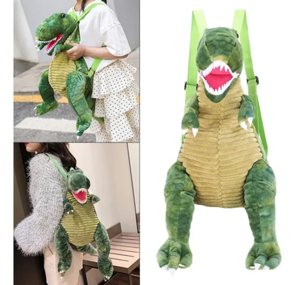 MALETA MOCHILA DE PELUCHE DINOSAURIO