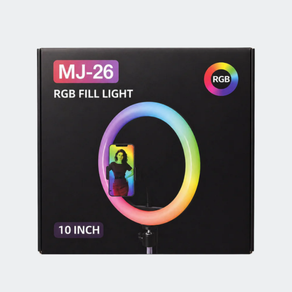 ARO DE LUZ LED TRIPODE RGB 10 PULGADAS FILL LIGHT MJ-26
