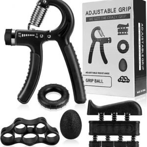 Kit Ejercitador de Mano Ajustable Grip Ball 5-60 KG