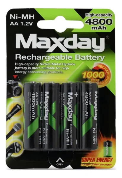 PILAS BATERIAS MAXDAY RECARGABLES AA 1.2V X4