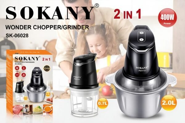 PICADOR ELECTRICO SOKANY 2 EN 1 2L CARNES FRUTAS VERDURAS