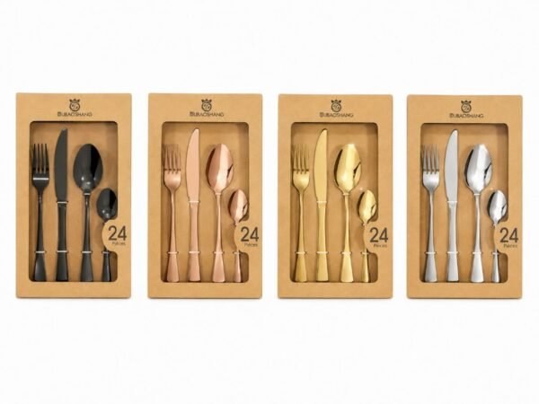 SET DE CUBIERTOS UBAOSHANG X24 PIEZAS ACERO INOXIDABLE
