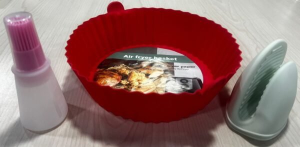 SET MOLDE AIR FRYER BROCHA Y GUANTES BASKET