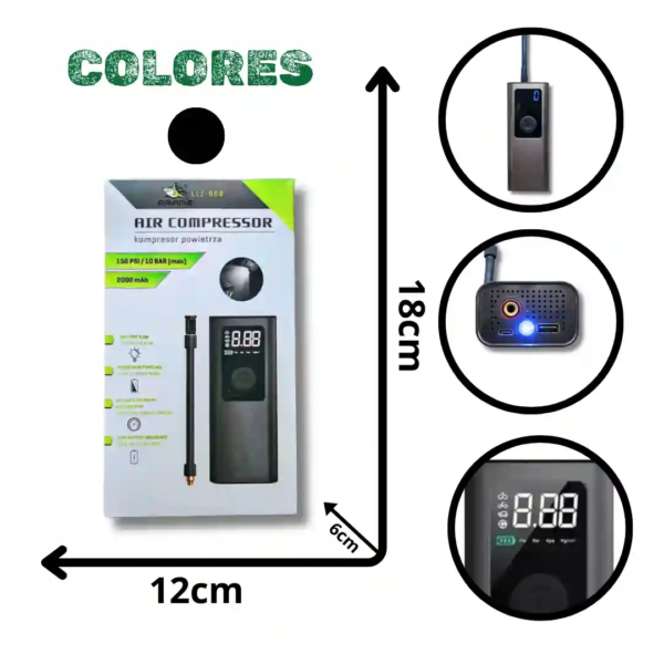 COMPRESOR DE AIRE PORTATIL INALAMBRICO LLZ-668