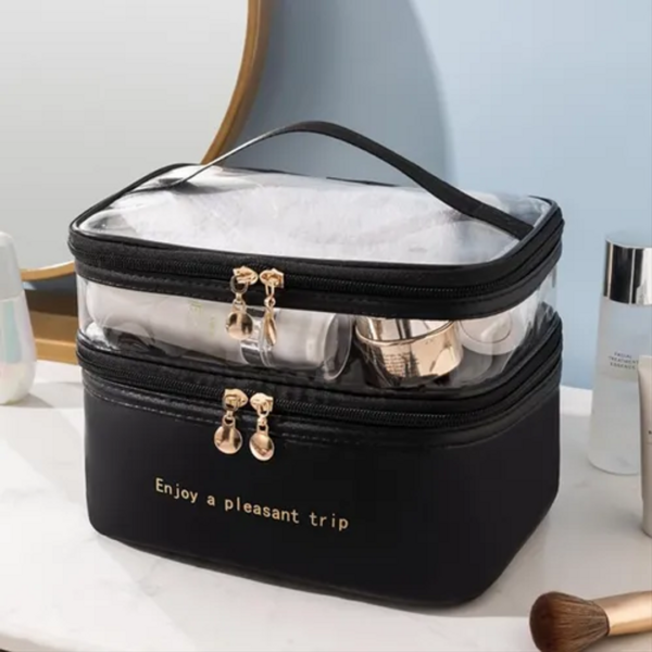 COSMETIQUERA DOBLE ORGANIZADOR DE MAQUILLAJE NECESER DUKMAR