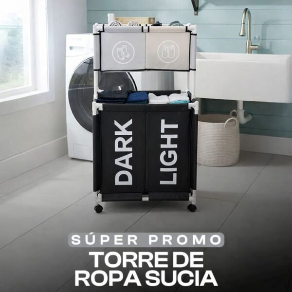 CESTO GRANDE TORRE PARA ROPA SUCIA