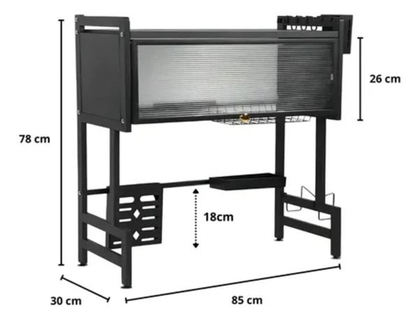 ESCURRIDOR DE PLATOS DE 85CM CON 1 GABINETE DE LUJO