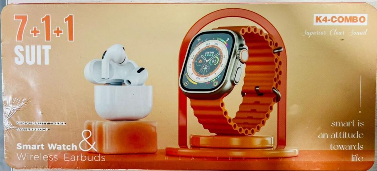 Combo Reloj Smart Watch Ultra y Audifonos Inalambricos K4-Combo