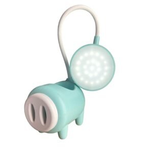 LAMPARA LED ESCRITORIO PORTALAPICES LUZ ESPEJO CERDO RECARGABLE