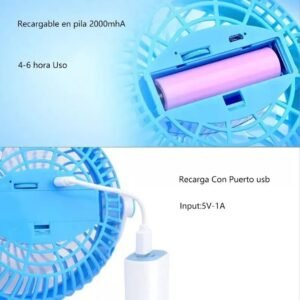MINI VENTILADOR CLIP USB PORTATIL RECARGABLE 360°