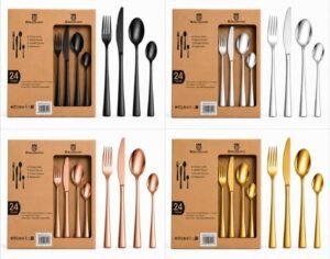 SET DE CUBIERTOS UBAOSHANG X24 PIEZAS ACERO INOXIDABLE