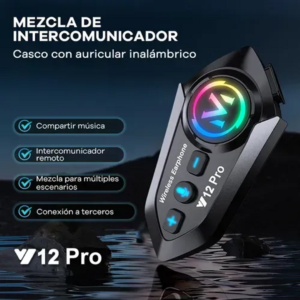 INTERCOMUNICADOR BLUETOOTH V12 PRO PARA CASCO