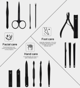 KIT DE MANICURE Y PEDICURE ESTUCHE LUJO 15 PIEZAS