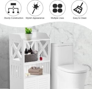ESTANTE ORGANIZADOR DE BAÑO CON PUERTAS PRLA-749