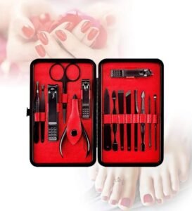 KIT DE MANICURE Y PEDICURE ESTUCHE LUJO 15 PIEZAS