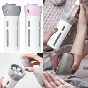 SET DE BOTELLAS DISPENSADORAS PARA VIAJE X4 TARROS VIAJES GYM