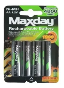 PILAS BATERIAS MAXDAY RECARGABLES AA 1.2V X4