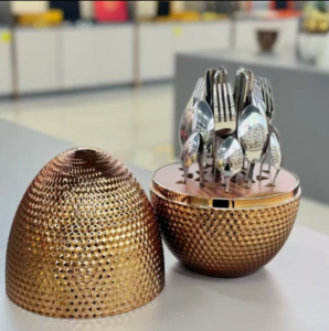 CUBIERTERO DE HUEVO DIAMANTADO LUXURY 24 PIEZAS