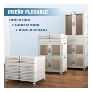 ARMARIO PORTATIL ORGANIZADOR CLOSET PLASTICO PLEGABLE 64x42x161.5Cm