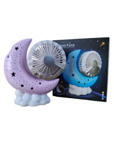 VENTILADOR CON LAMPARA MINI LUNA RECARGABLE