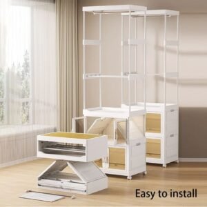 ORGANIZADOR ARMARIO PLEGABLE PLASTICO MULTIFUNCIONAL 54x34x177CM