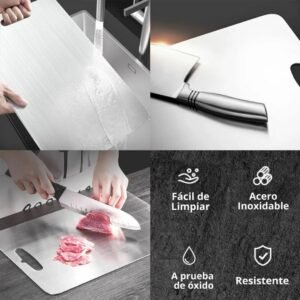 TABLA COCINA DE PICAR EN ACERO INOXIDABLE 23CMx34CM