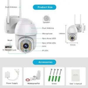 CAMARA DOMO SEGURIDAD PARA EXTERIOR WIFI FULL SMART IP66