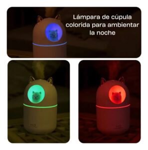HUMIDIFICADOR GATO H2O DIFUSOR LAMPARA LED