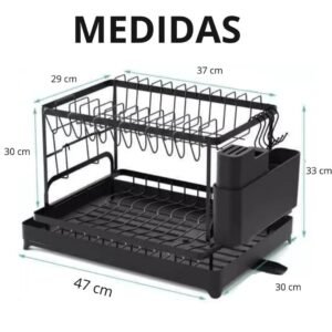 Plateo 2 Niveles Escurridor Organizador Con Desague