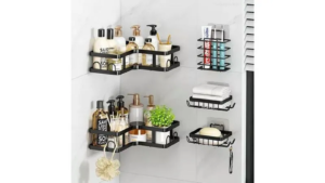 ORGANIZADOR DE BAÑO ESQUINERO ESTANTE DE PARED 5 PIEZAS