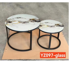 MESAS DECORATIVAS DOBLES PARA SALA TIPO MARMOL