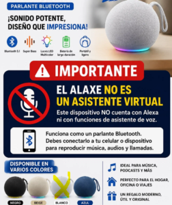 PARLANTE ALTAVOZ ALAXE BLUETOOTH